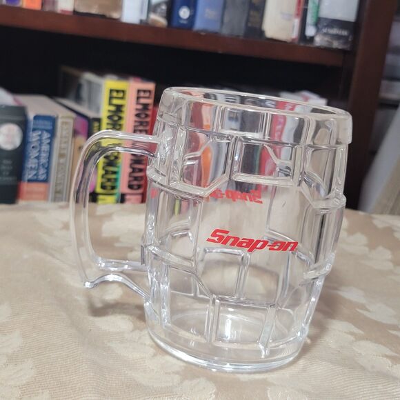 Snap-On Tools Hex Pattern Acrylic Beer Mug Cup Red vtg Logo 24oz. USA NICE - Picture 14 of 14